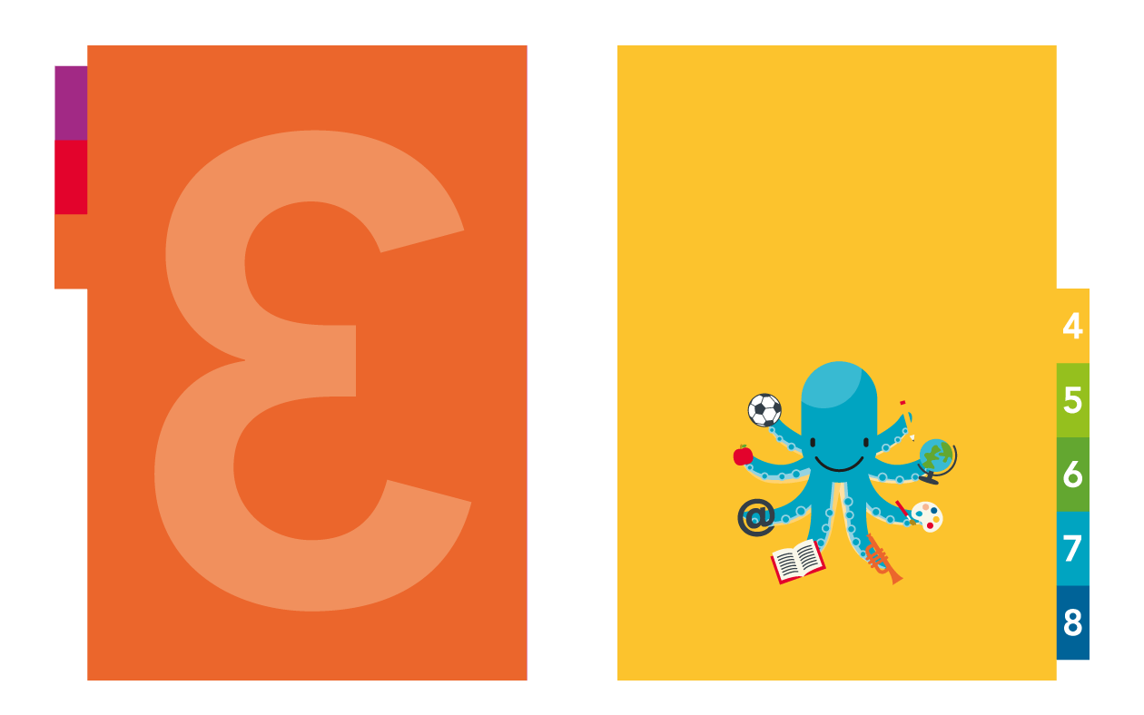 OBS De Octopus - Voor- en achterzijde van de tabbladen