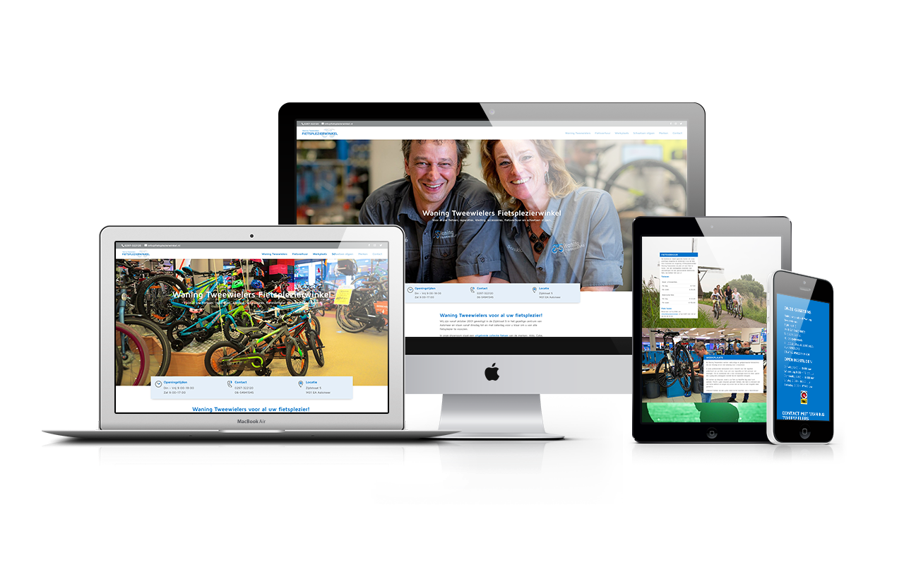 Waning Tweewielers - Fietsplezierwinkel - Website responsive design