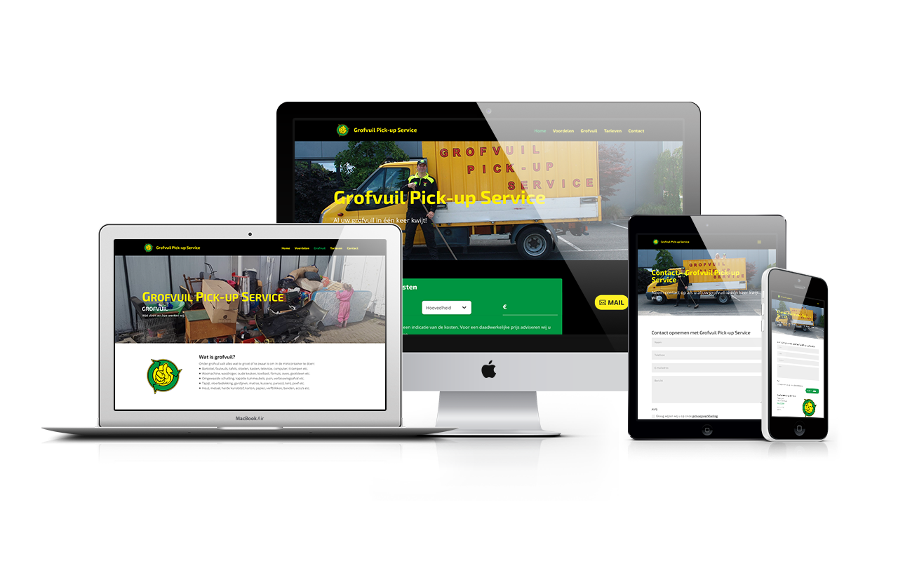 Grofvuil Pick-up Service - Website responsive design